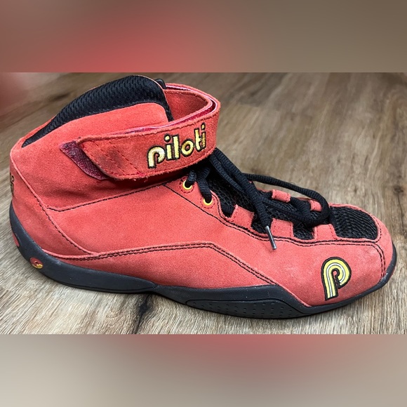 Piloti Ingels Red Suede Driving Shoe Karting Racing Shoe Men’s Size 7.5 - Picture 7 of 11